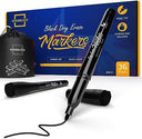 36 Pack Dry Erase Markers Black Fine Tip with Eraser Cap