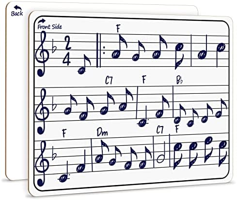 2 Pack Dry Erase Music Staff Lap Whiteboard 9"X12" Double Sided