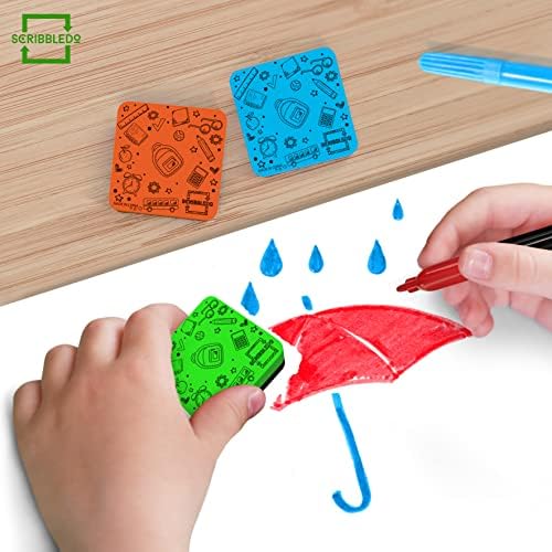 Magnetic Dry Erase Erasers Assorted Colors (12 Pack)