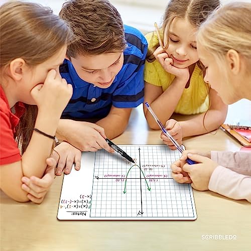 11"x14" Double Sided Graph Dry Erase Whiteboard (10 Pack)