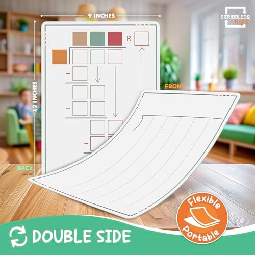 9”x12” Small White Board Dry Erase Sheets 10 Pack