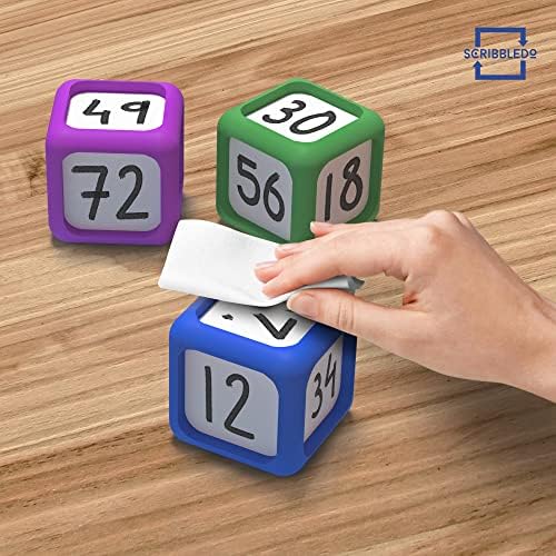Dry Erase Blank Pocket Dice 2x2 Inches (4 Pack)