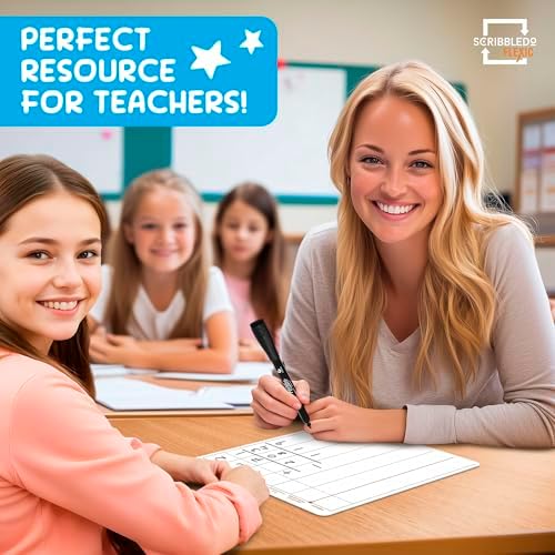 Division & Place Value 9”x12” Dry Erase Sheets (10 Pack)