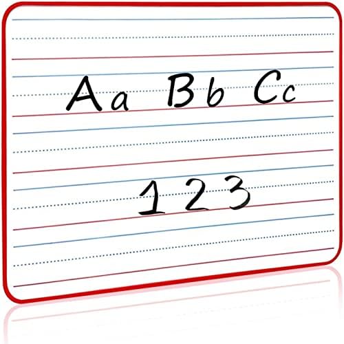 Magnetic Dry Erase Lapboard 9" x 12" Double Sided Ruled & Blank Red Framed