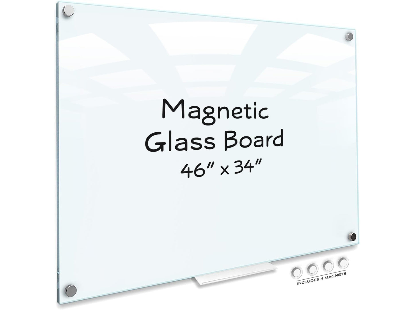 Magnetic Glass Whiteboard 34"x46"