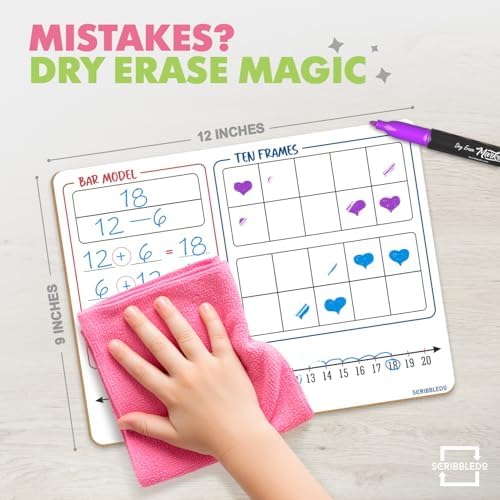 Bar Model, Ten Frame, Number Line & 1-120 Chart Dry Erase Board