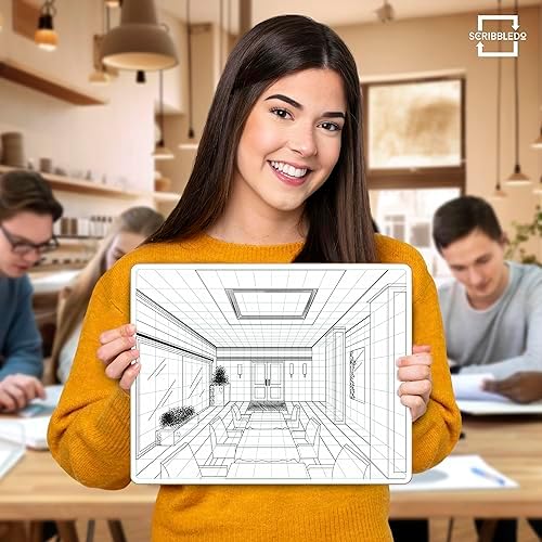 1 Point Perspective Grid 11”x14” Double-Sided Dry Erase Board