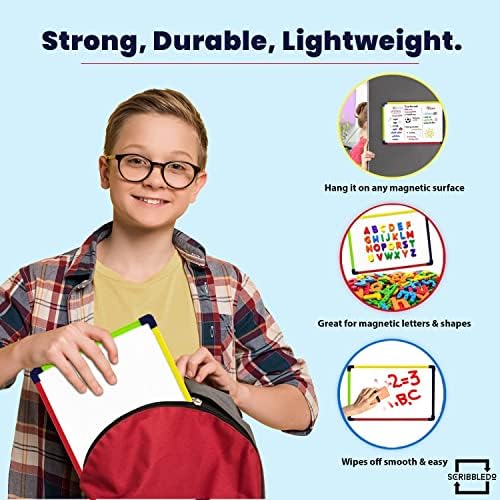 5 Pack 9"x12" Magnetic Dry Erase White Boards with Erasers