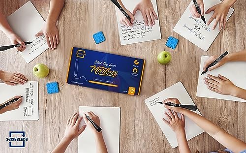 Dry Erase Markers Black Fine Tip with Eraser Cap (36 Pack)