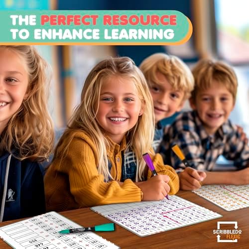 Addition Math 9”x12” Small White Board Dry Erase Sheets (10 Pack)