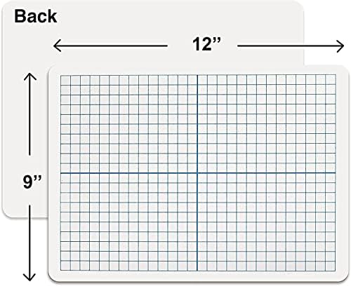 24 Pack Dry Erase XY Axis Graph Lap Board 9" x 12" Double Sided