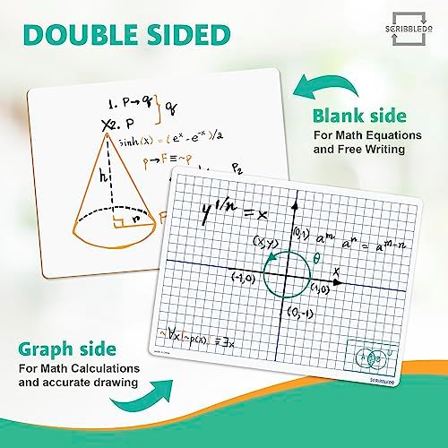 Dry Erase XY Axis Graph Lap Board 9" x 12" Double Sided