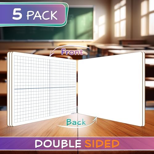 Double Sided Dry Erase XY Axis Coordinate Plane Lap Boards (5 Pack)