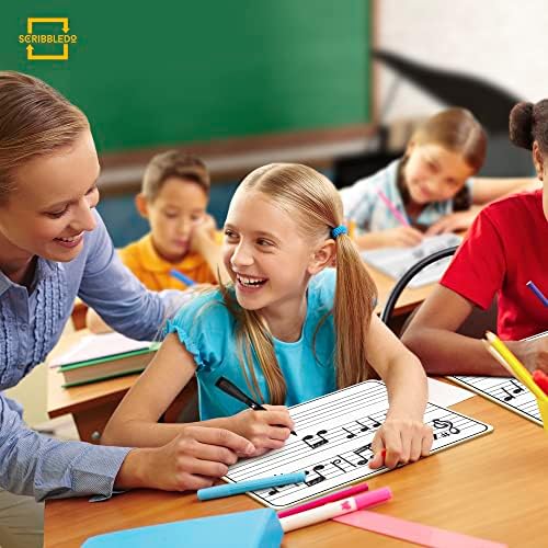 Dry Erase Music Staff Lap White Boards 9"x12" Double Sided (10 Pack)