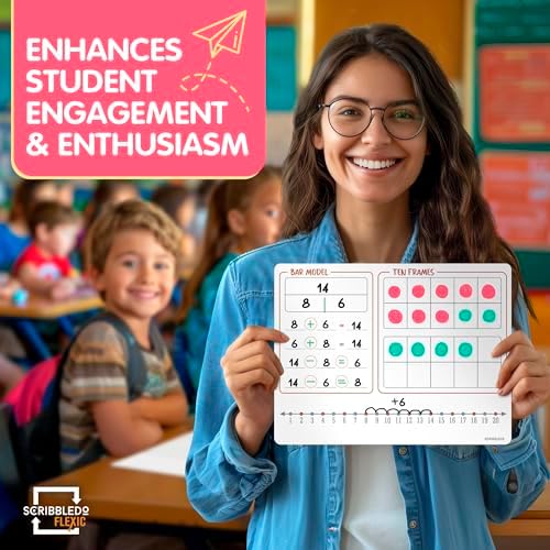 Bar Model 9”x12” Small White Board Dry Erase Sheets 10 Pack