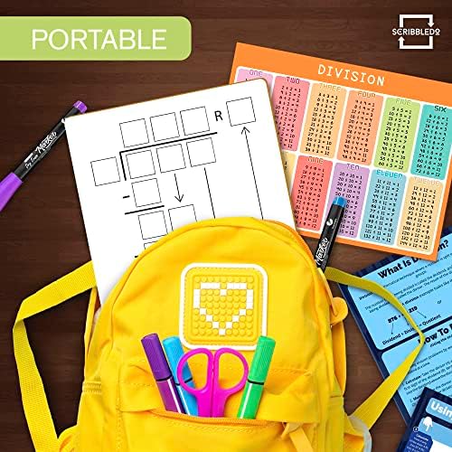 Dry Erase Double Sided Division Chart Whiteboard 9x12Inch