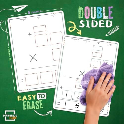 9"x12" Small White Board Dry Erase Sheets (10 Pack)