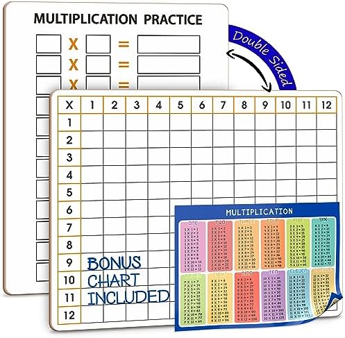 11" x 14" Dry Erase Whiteboard Double Sided Multiplication Chart