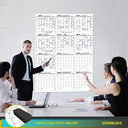 36"x48" Yearly Monthly Dry Erase Wall Calendar