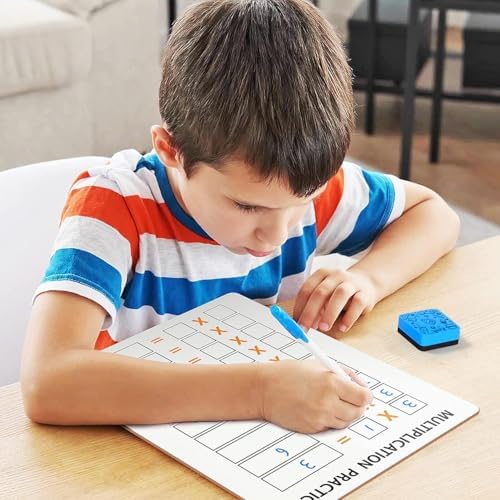 Dry Erase Multiplication Chart White Board Double Sided 9" x 12" (10 Pack)