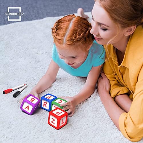 Dry Erase Blank Pocket Dice 2x2 Inches (4 Pack)
