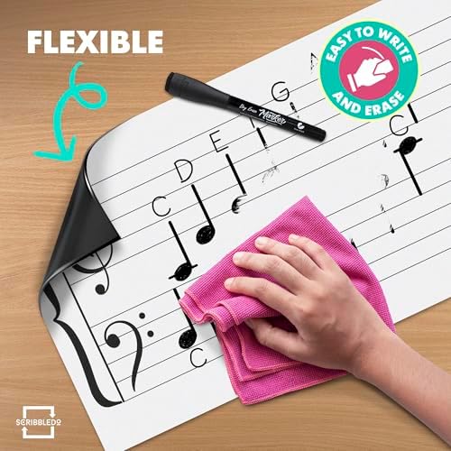 45"x17" Dry Erase Music Staff Lined Magnet