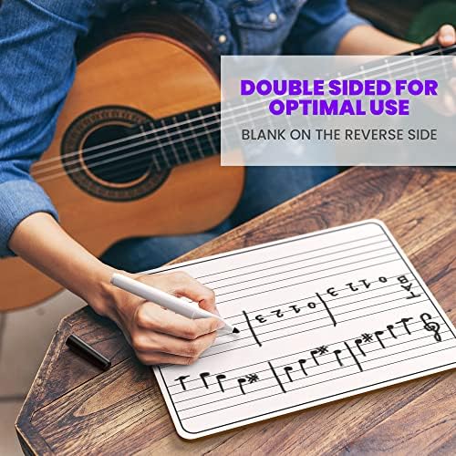 9" X 12" Double Sided Dry Erase Music Staff Whiteboard Lapboard