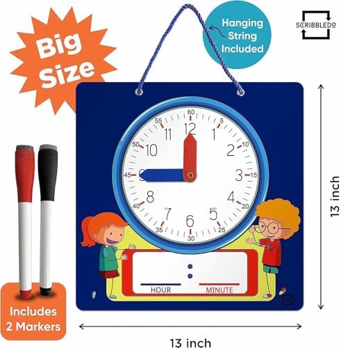 Writable Dry Erase Demonstration Clock