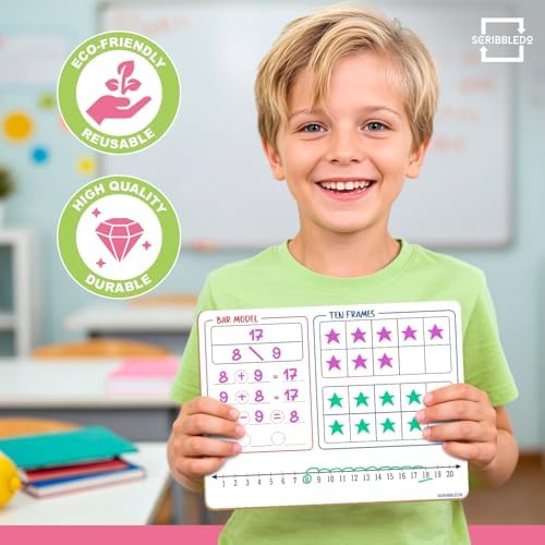 Bar Model, Ten Frame, Number Line & 1-120 Chart Dry Erase Board