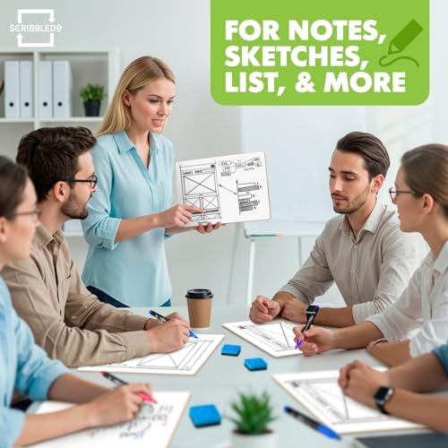 12 Pack 9x12 Inch Double Sided Mini Dry Erase Boards with Erasers