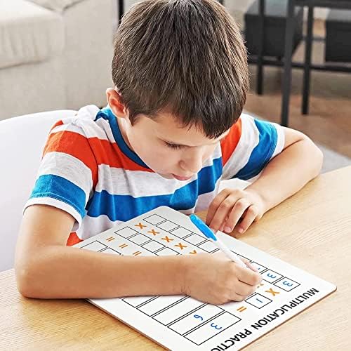 Dry Erase Multiplication Chart Whiteboard 9" x 12" Double Sided