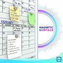 Glass Whiteboard Calendar 34x46 Quarterly Planner 3 Month & Marker Tray