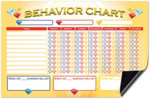 Magnetic Dry Erase Chore Behavior Chart 11"X17" with Markers & Eraser