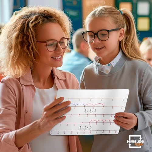 Fraction 9”x12” Dry Erase Number Line 10 Pack