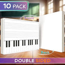 10 Pack 11x14 Double Sided Piano Keyboard Music Staff Whiteboards