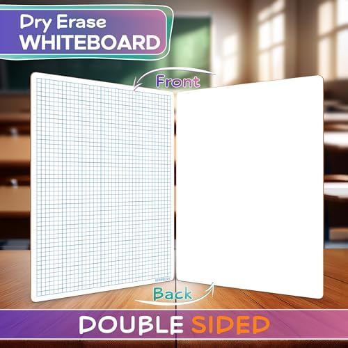 Dry Erase Graph Whiteboard 9" x 12" Double Sided with Grid