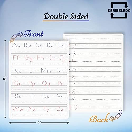Dry Erase Alphabet Tracing Board 9x12 inch (2 Pack)