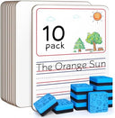 10 Pack Double Sided 9”x12” Story Lined Dry Erase Whiteboards + Erasers