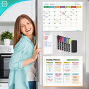 Magnetic Whiteboard Dry Erase Monthly & Weekly Planner Calendar (3 Pack)