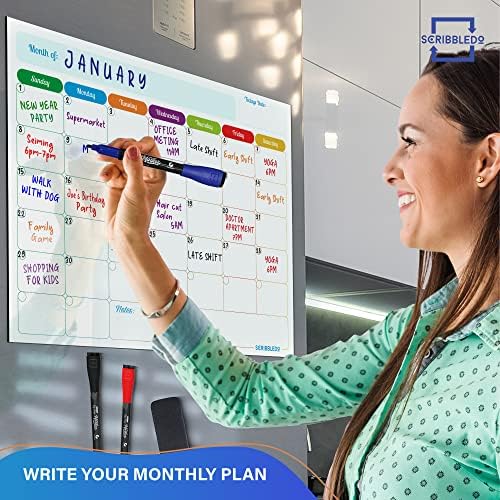 Magnetic Dry Erase Refrigerator Calendar Planner (Pack of 3)
