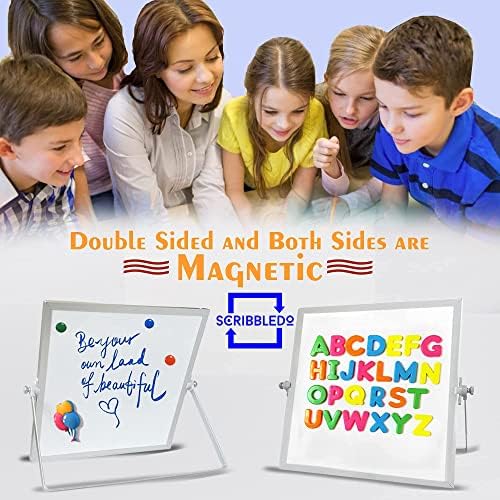 10x10 Inch Portable Double-Sided Magnetic Dry Erase Whiteboard with Stand