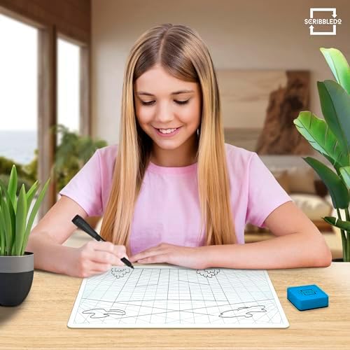 3 Point Perspective Grid 11”x14” Double-Sided Graph Dry Erase Board