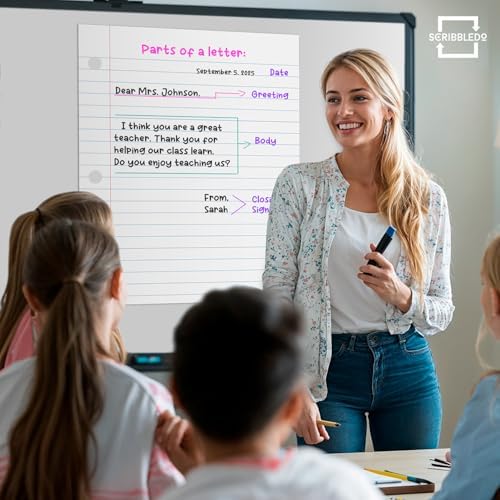 24” x 30” Dry Erase Magnetic Lined Paper