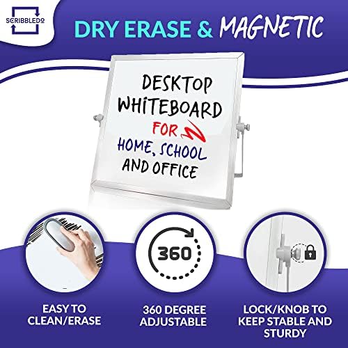 10x10 Inch Portable Double-Sided Magnetic Dry Erase Whiteboard with Stand