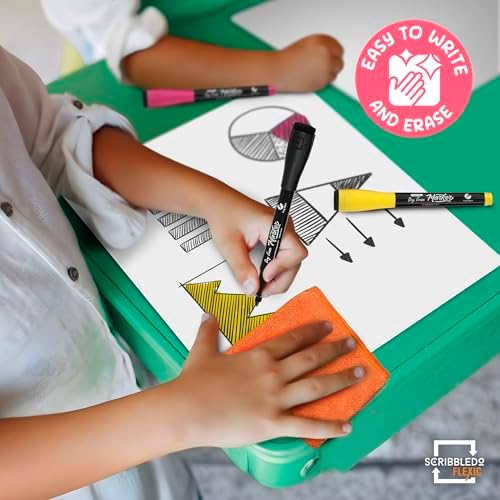 Large Grid Quad Graph Dry Erase Sheets 11"x14" 10 Pack