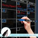Black 24”x36” Magnetic Glass Whiteboard Undated Monthly Calendar Planner