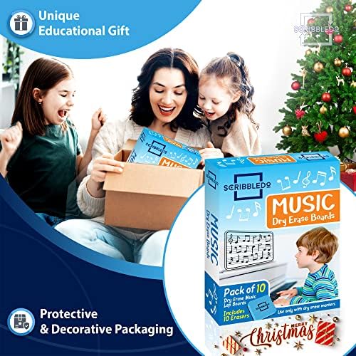 Dry Erase Music Staff Lap White Boards 9"x12" Double Sided (10 Pack)