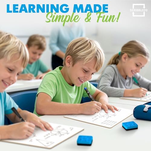 12 Pack 9x12 Inch Double Sided Mini Dry Erase Boards with Erasers