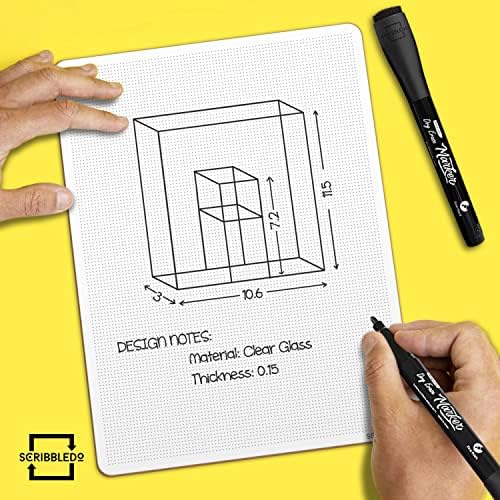 Magnetic Fine Tip Low Odor Black Dry Erase Markers, Eraser Cap (4 Pack)