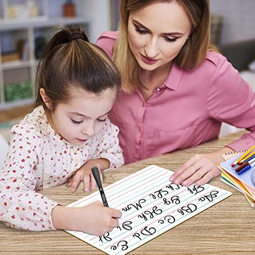 5 Pack Double Sided Lined Dry Erase Boards with Markers and Erasers, 9x12